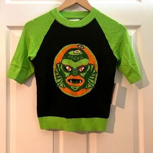 Creature Cropped Horror Retro Sweater Vixen Oblong Box Shop